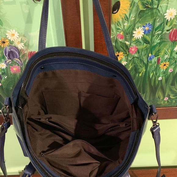 Blue faux leather bag - Picture 2 of 2